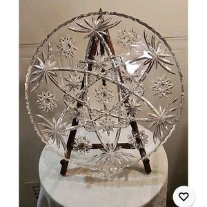 Early American Prescut Star of DAVID 13 1/2 Platter 1970's Anchor Hocking Glass